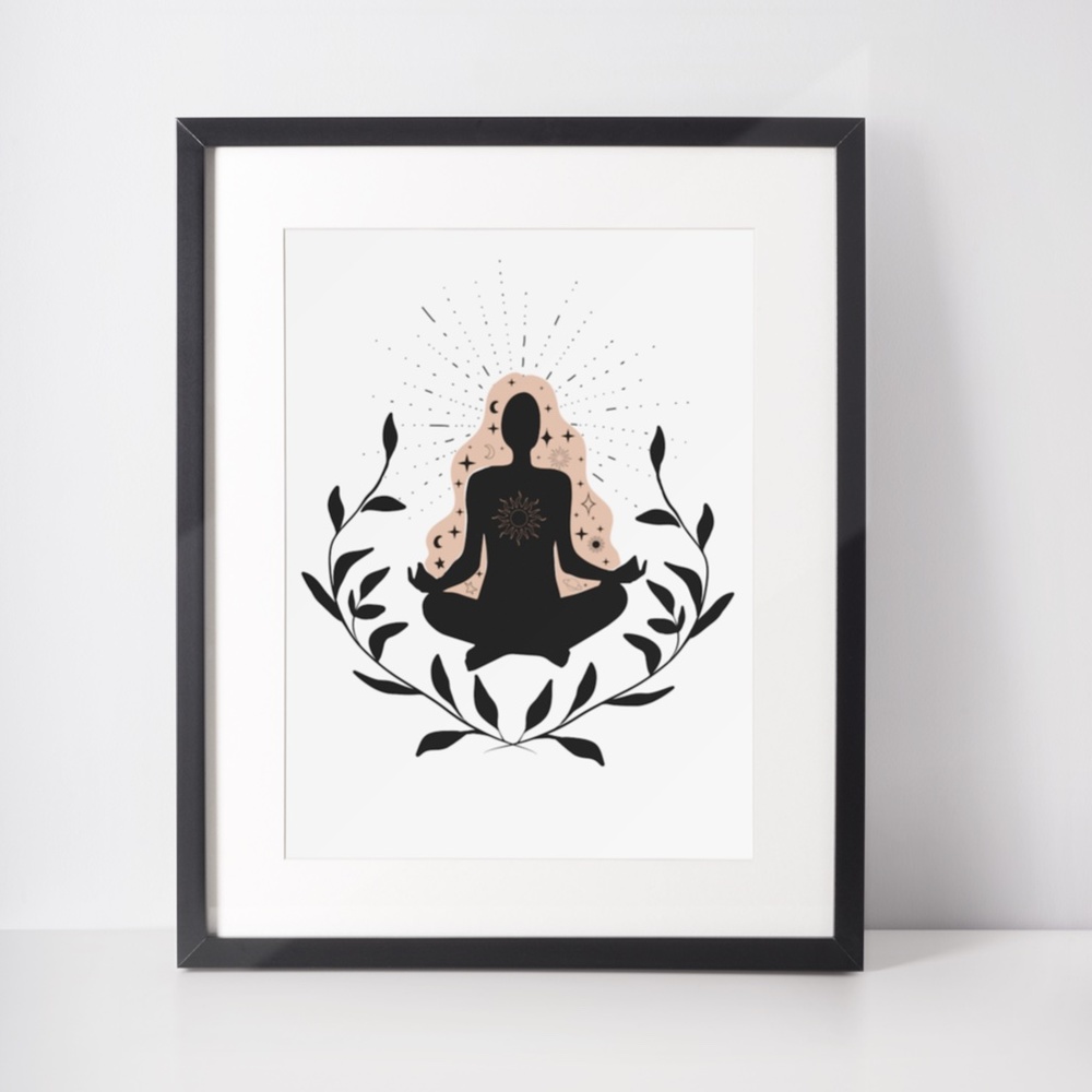 Wall Art Bohemian Woman Silhouette Celestial Print Poster Unframed - Picture 4 of 5